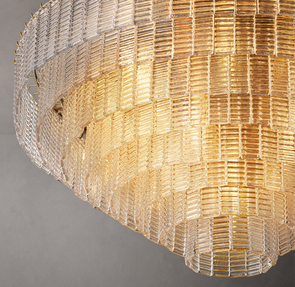 Grand Clear Glass Coastal Ring Chandelier