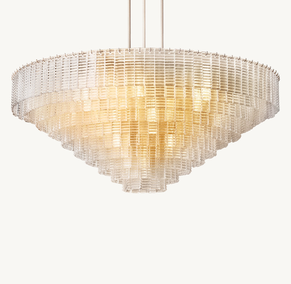 Grand Clear Glass Coastal Ring Chandelier