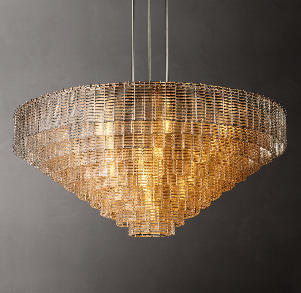 Grand Clear Glass Coastal Ring Chandelier