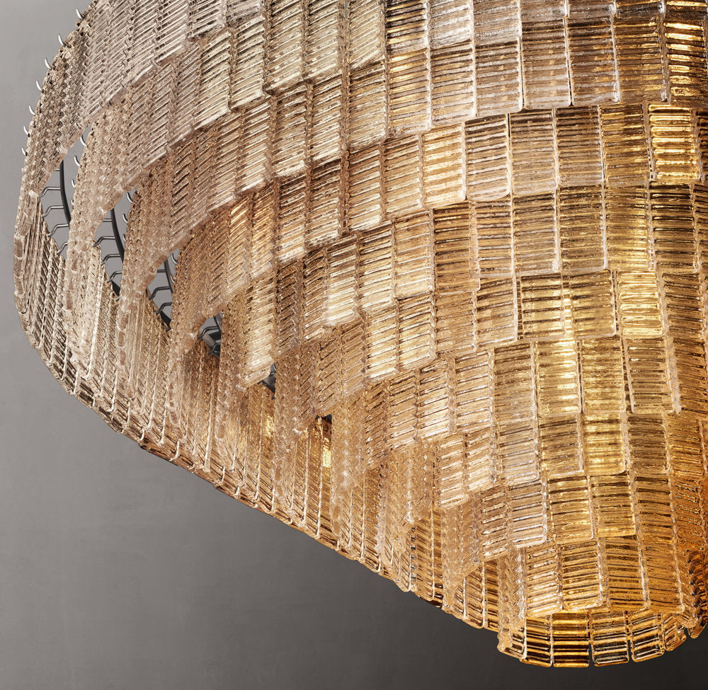 Grand Clear Glass Coastal Ring Chandelier