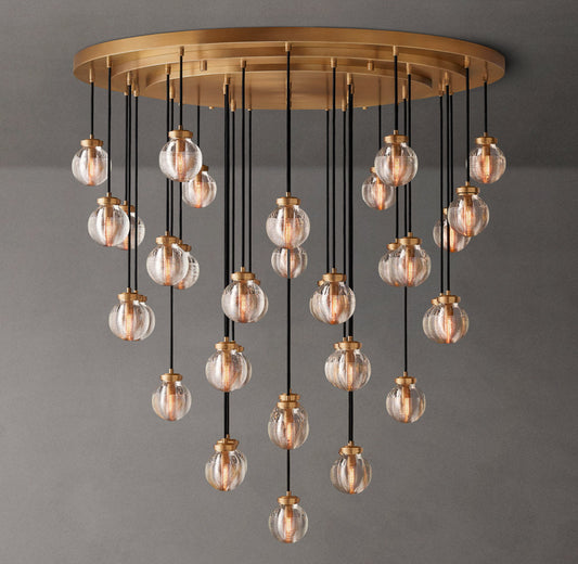 Grand Crystal Pearl Rain Chandelier
