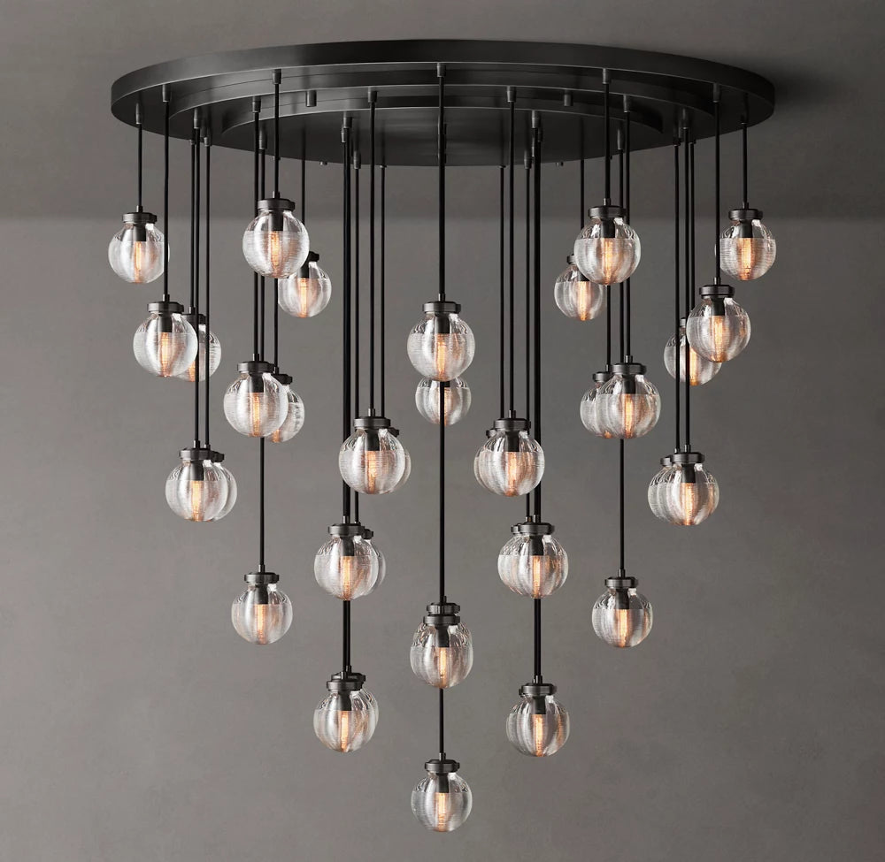 Grand Crystal Pearl Rain Chandelier