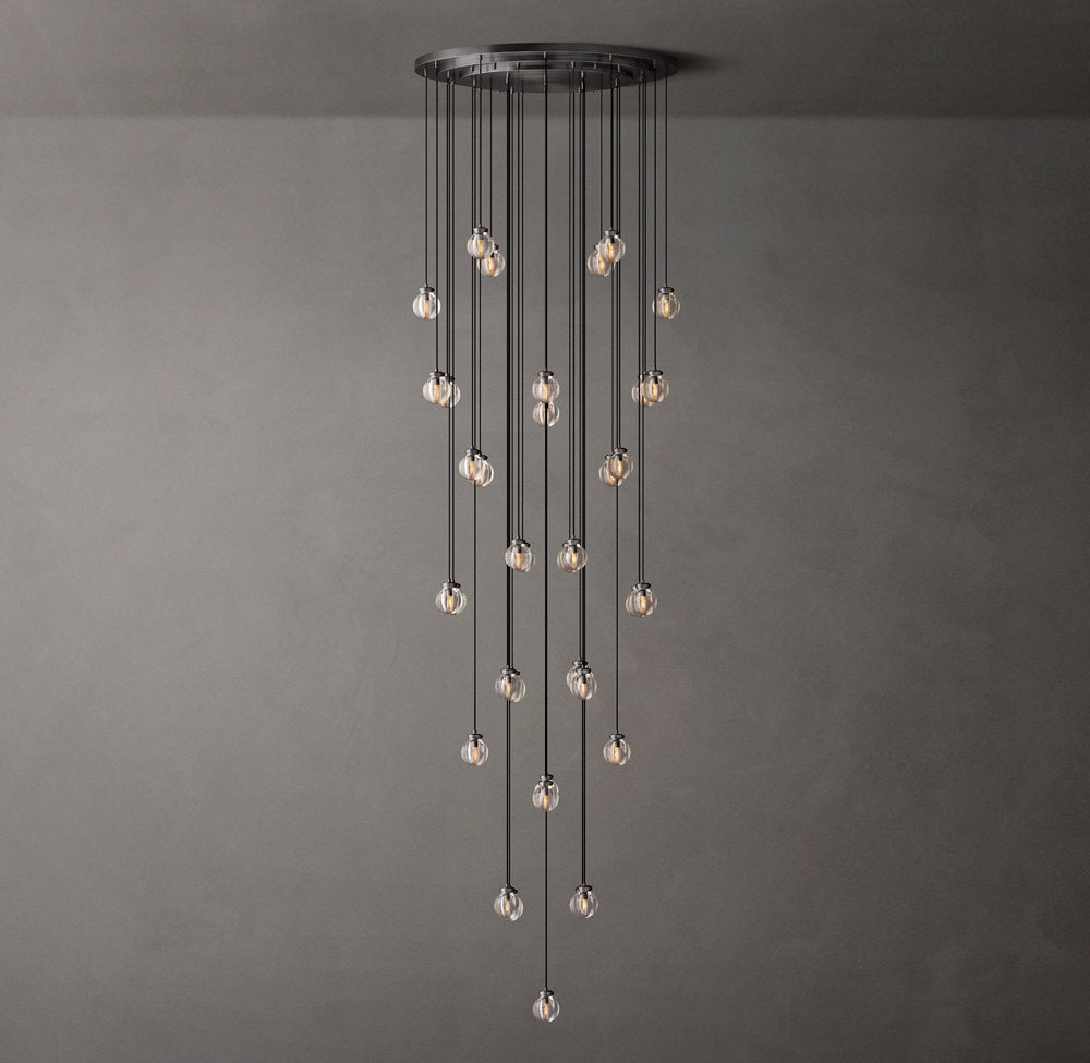 Grand Crystal Pearl Rain Chandelier