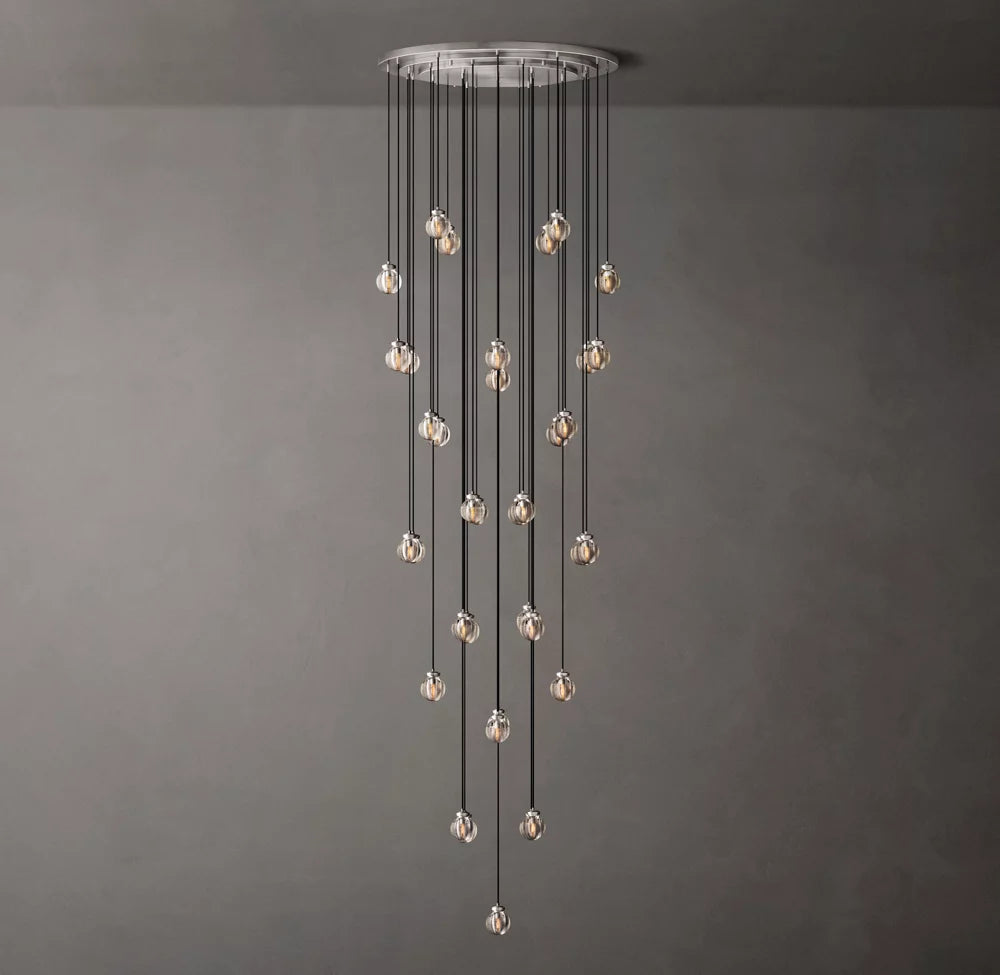 Grand Crystal Pearl Rain Chandelier