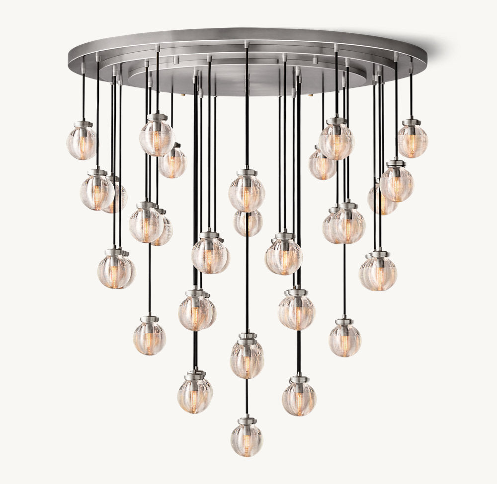 Grand Crystal Pearl Rain Chandelier