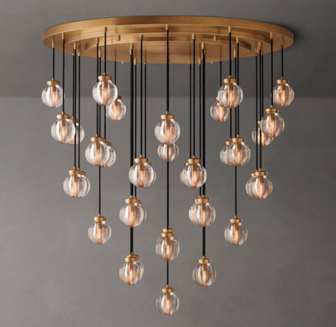 Grand Crystal Pearl Rain Chandelier