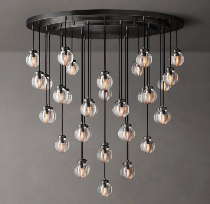 Grand Crystal Pearl Rain Chandelier
