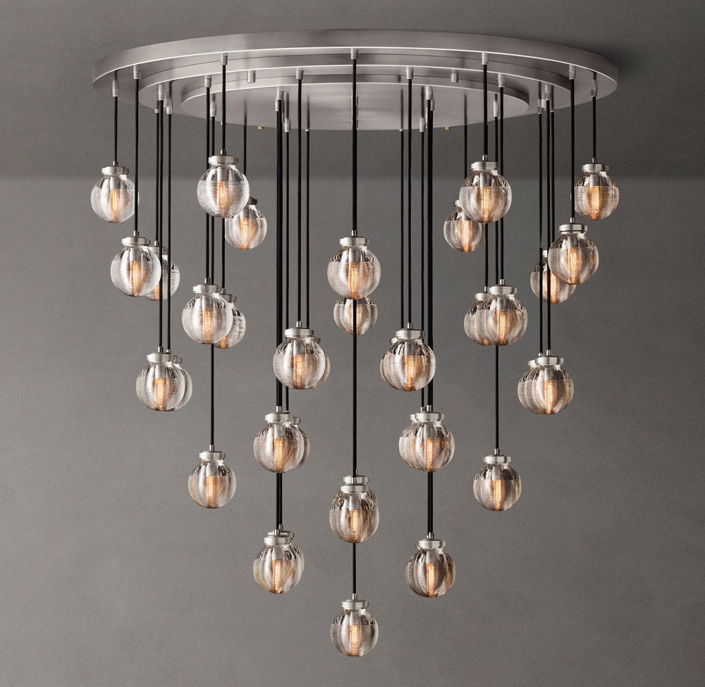 Grand Crystal Pearl Rain Chandelier