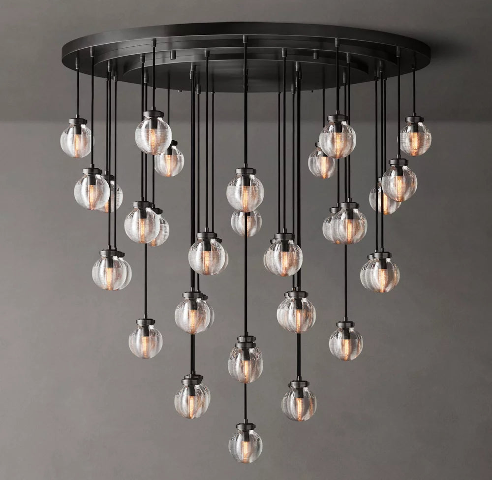 Grand Crystal Pearl Rain Chandelier