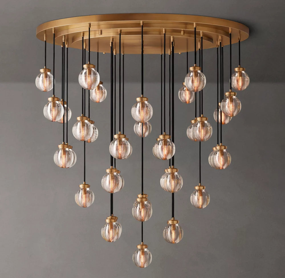 Grand Crystal Pearl Rain Chandelier