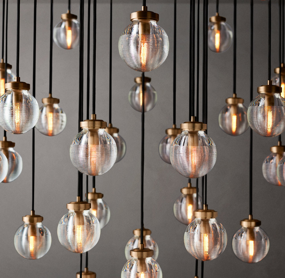 Grand Crystal Pearl Rain Chandelier