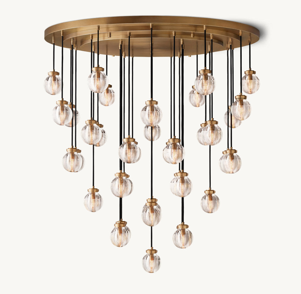 Grand Crystal Pearl Rain Chandelier