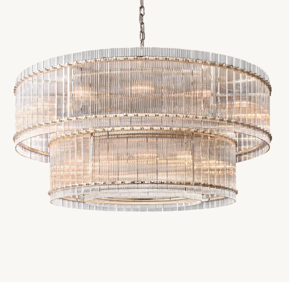 Grand Fluted Glass Tier Chandelier