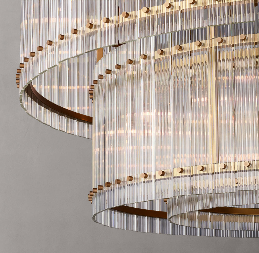 Grand Fluted Glass Tier Chandelier