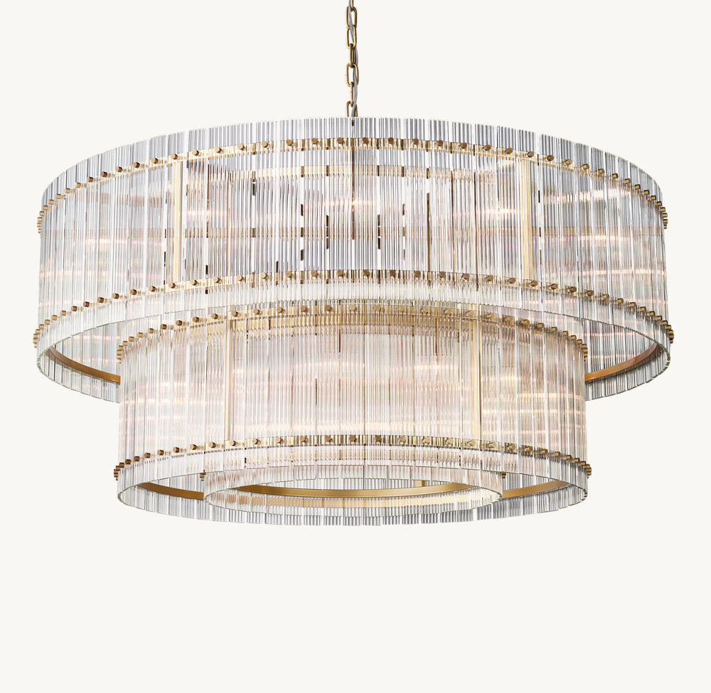 Grand Fluted Glass Tier Chandelier