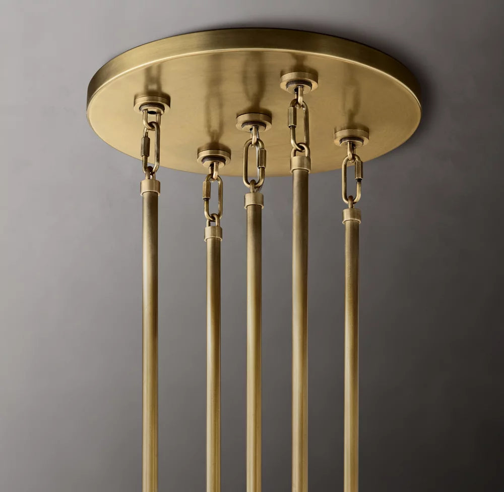 Grand Sand-Cast Crystal Link Chandelier