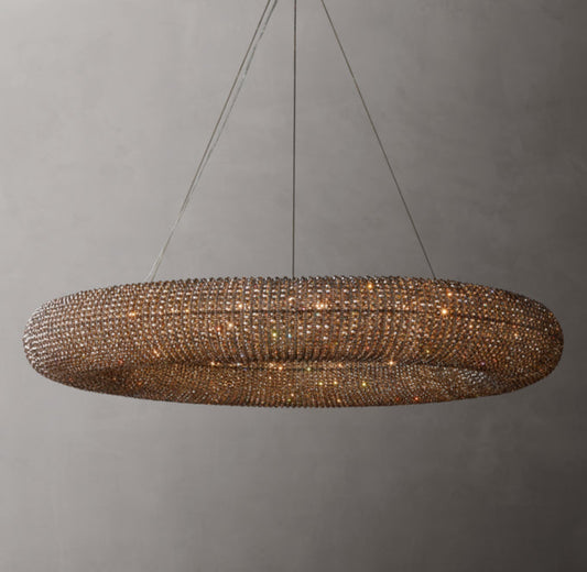Grand Smoke Crystal Bead LED Chandelier