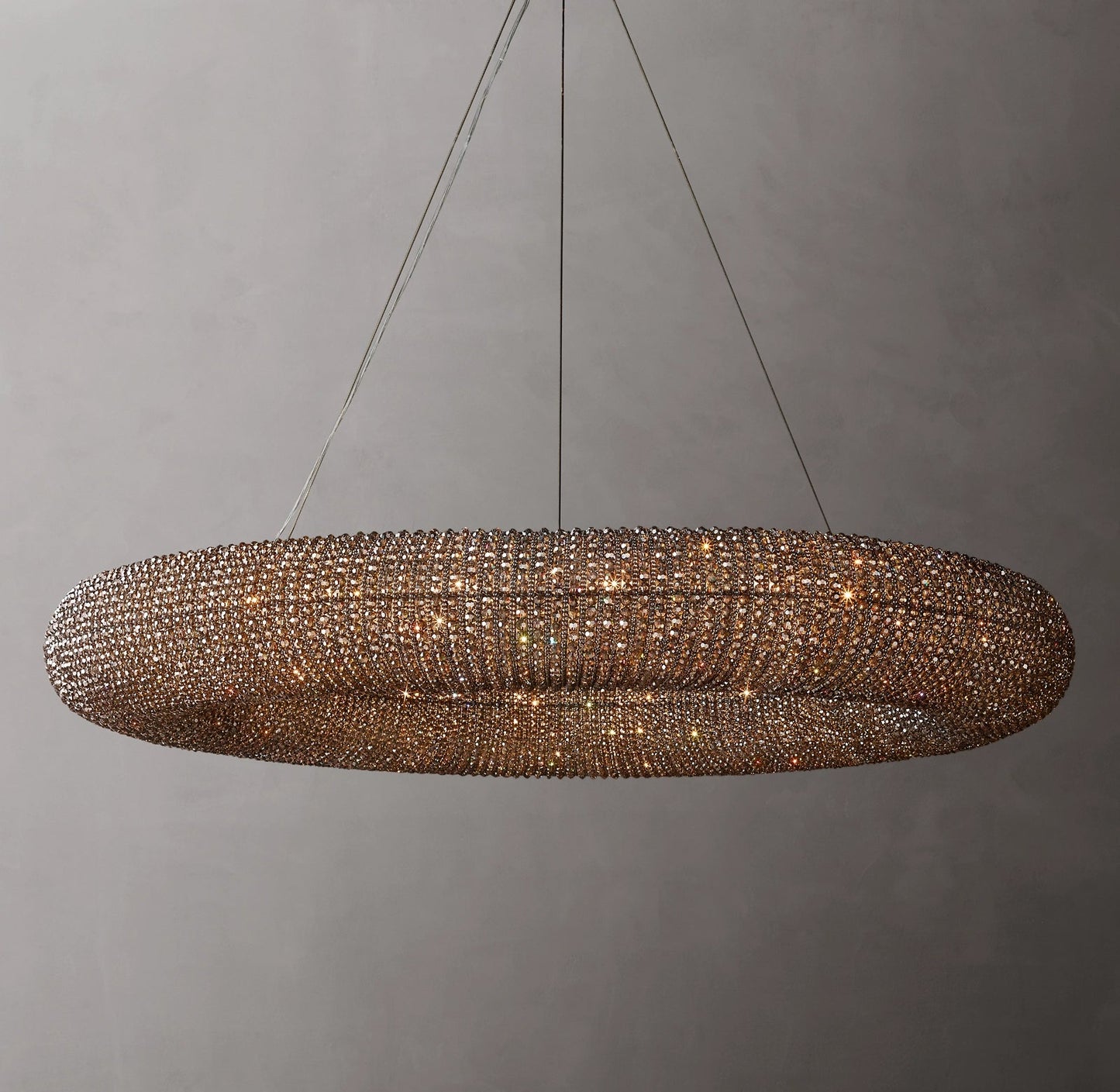 Grand Smoke Crystal Bead LED Chandelier