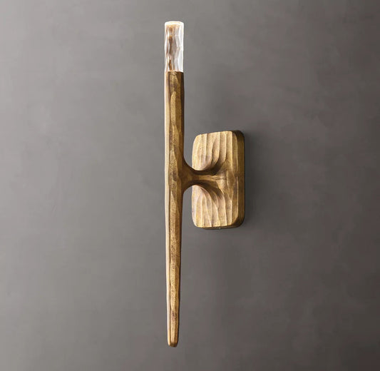 Hammered Metal Faceted Glass Sconce