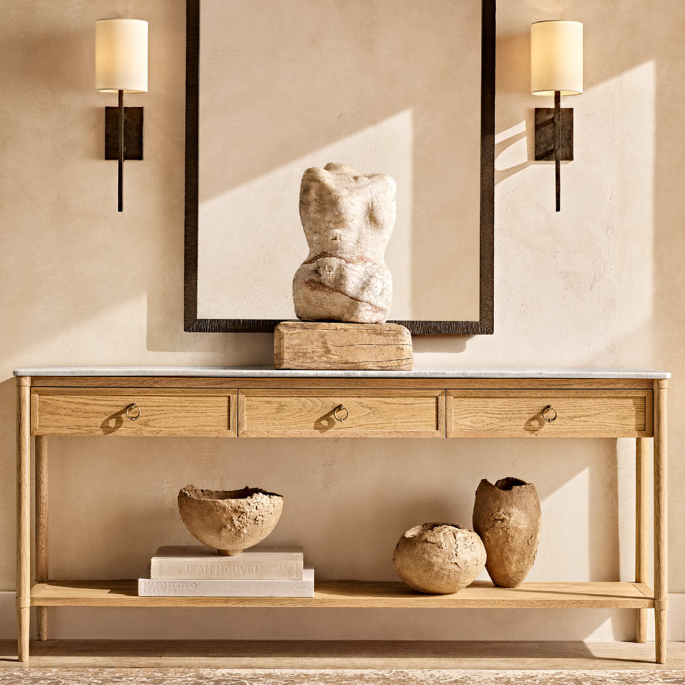 Hammered Metal Linen Cylinder Sconce