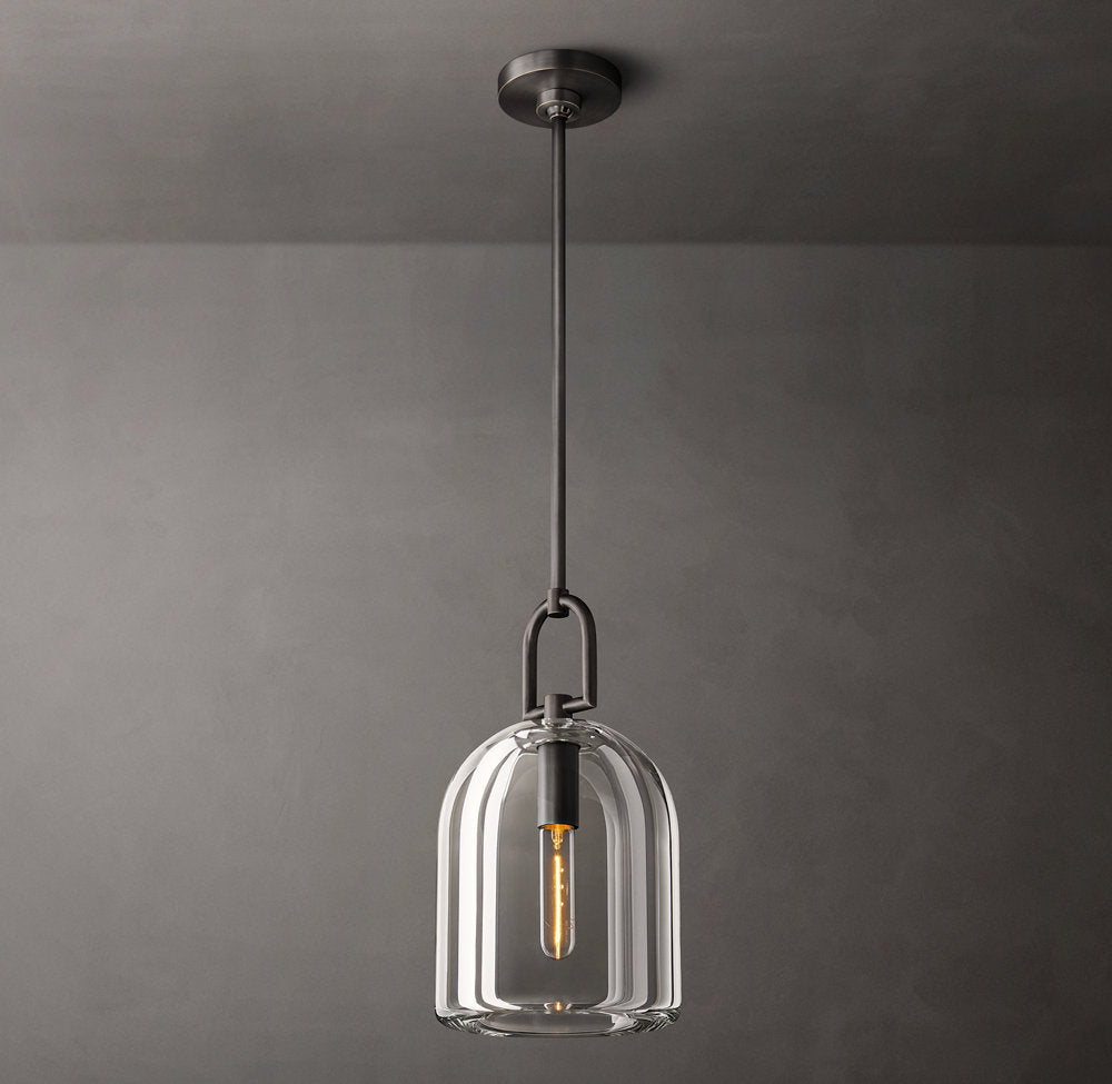 Hand-Carved Crystal Cloche Pendant