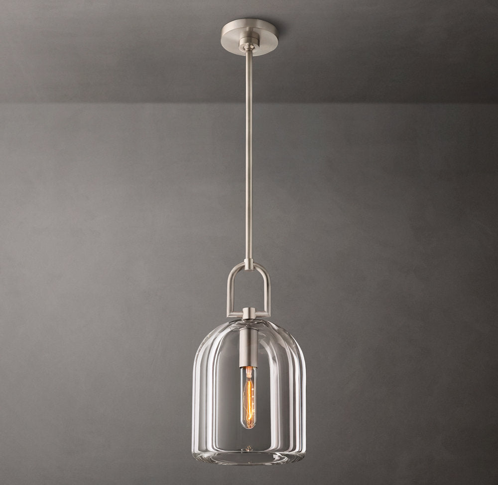 Hand-Carved Crystal Cloche Pendant
