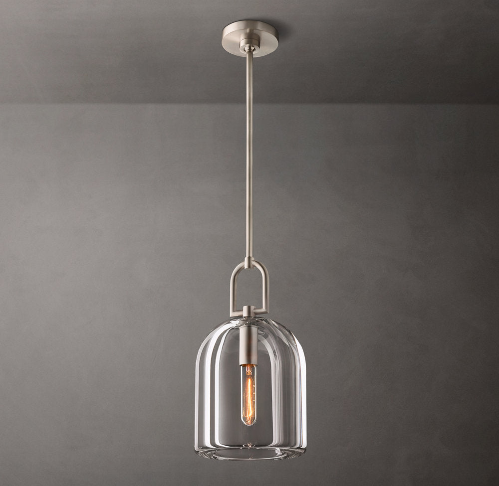 Hand-Carved Crystal Cloche Pendant