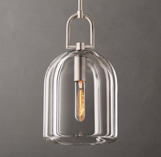 Hand-Carved Crystal Cloche Pendant