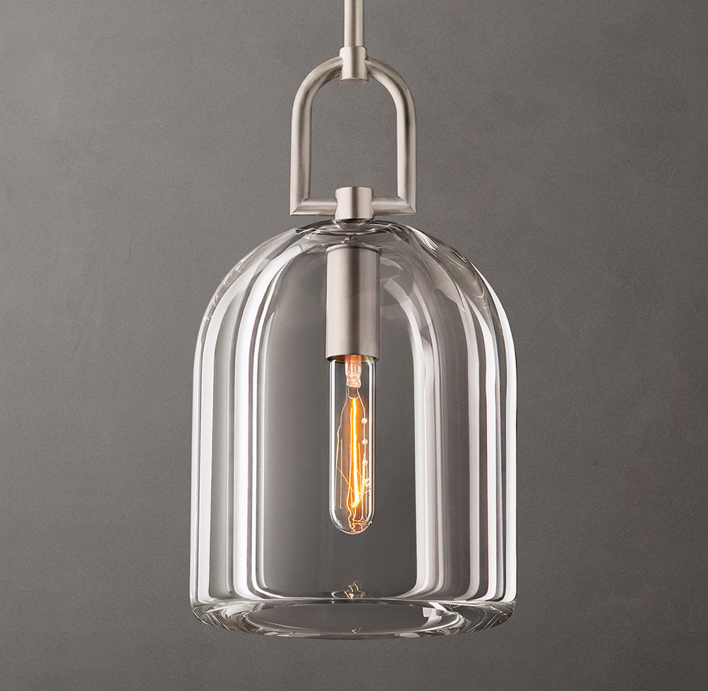Hand-Carved Crystal Cloche Pendant