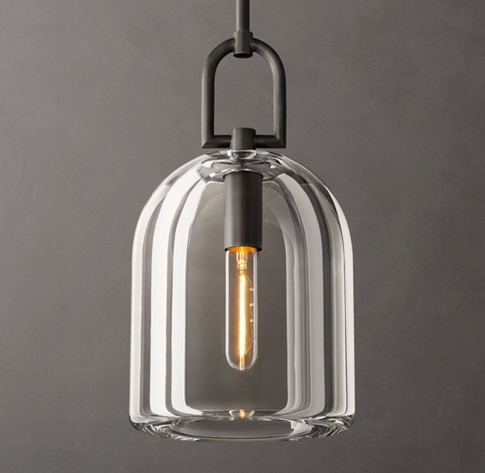 Hand-Carved Crystal Cloche Pendant
