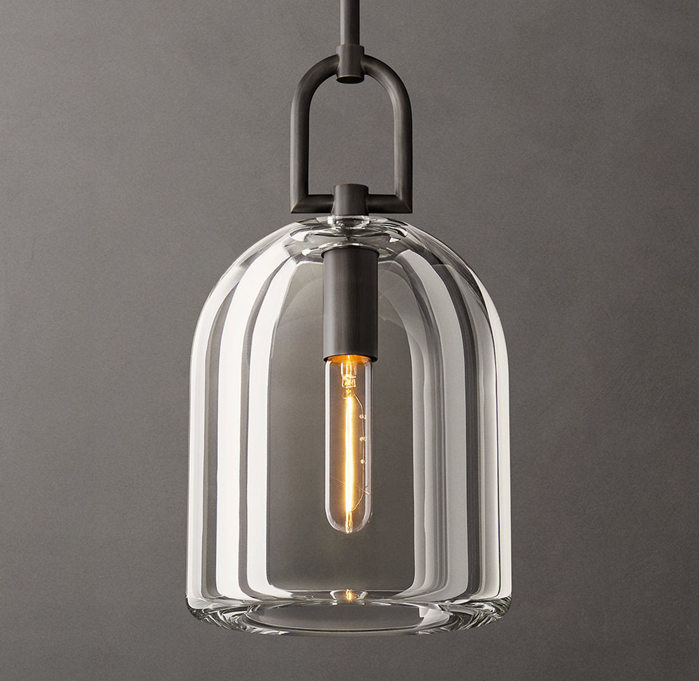 Hand-Carved Crystal Cloche Pendant