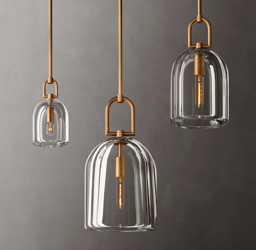 Hand-Carved Crystal Cloche Pendant