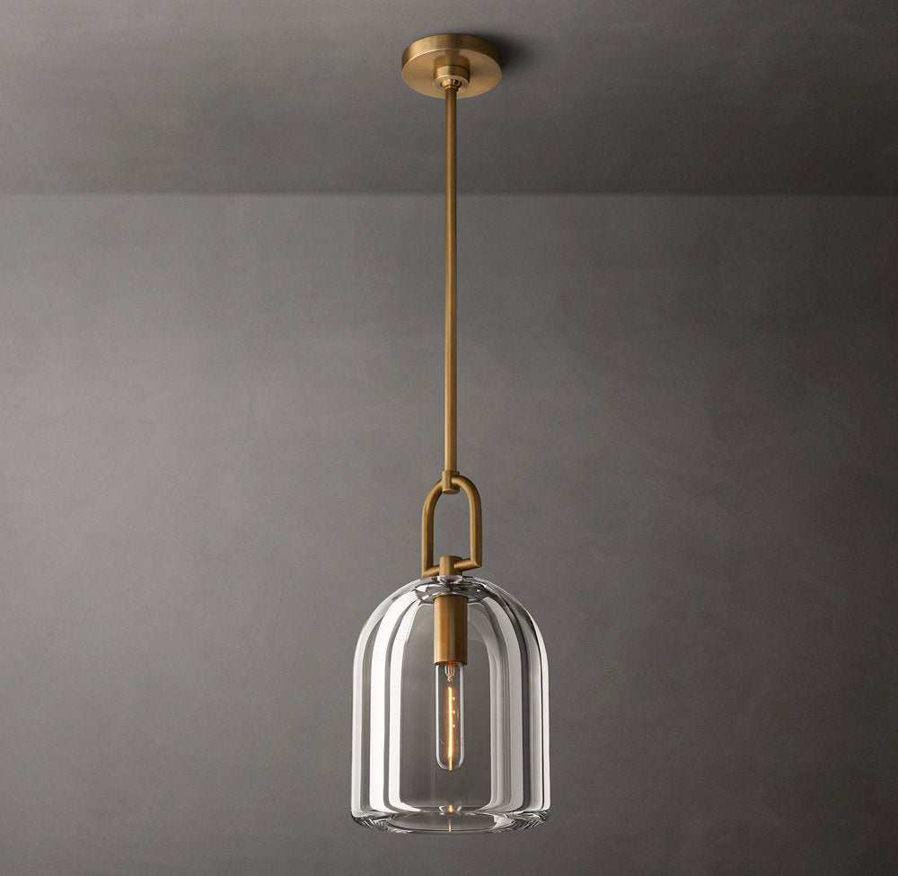 Hand-Carved Crystal Cloche Pendant
