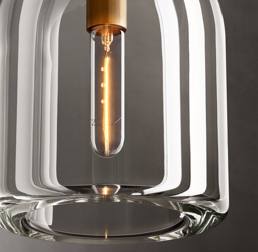 Hand-Carved Crystal Cloche Pendant