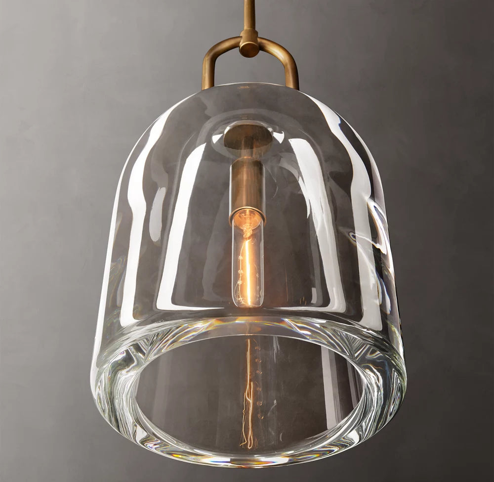 Hand-Carved Crystal Cloche Pendant