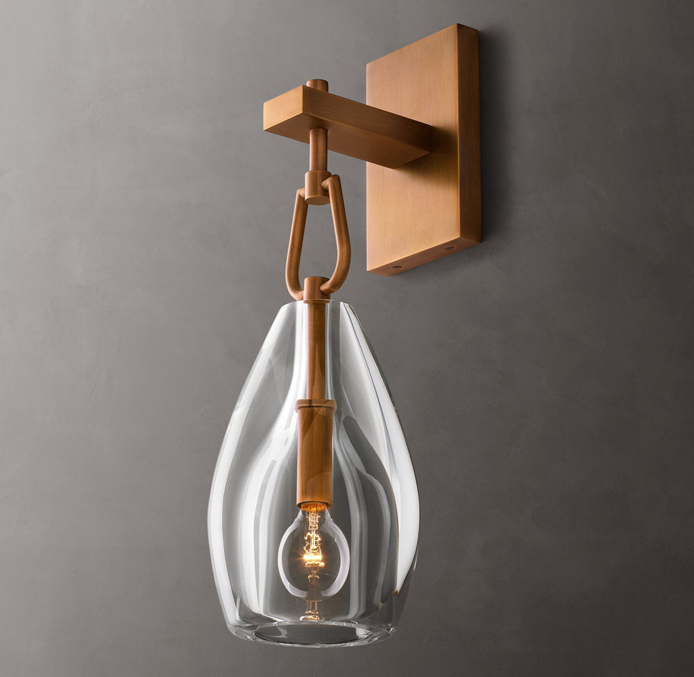 Hand-Carved Crystal Flute Sconce
