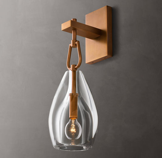 Hand-Carved Crystal Flute Sconce