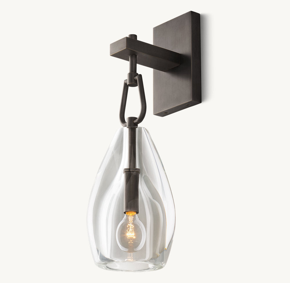 Hand-Carved Crystal Flute Sconce
