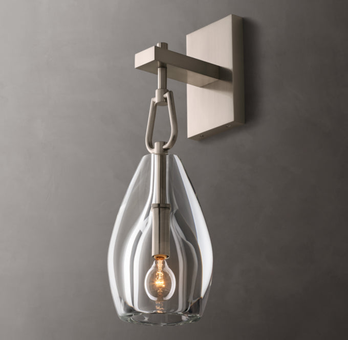 Hand-Carved Crystal Flute Sconce