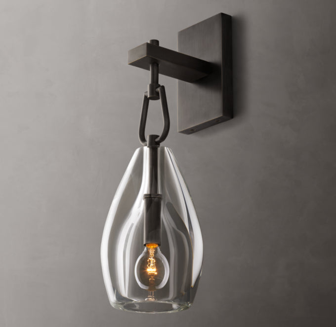 Hand-Carved Crystal Flute Sconce