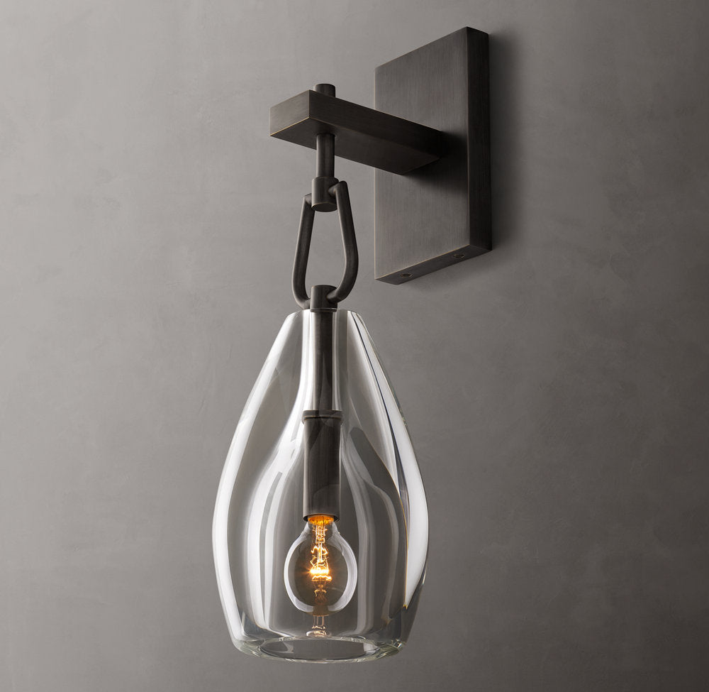 Hand-Carved Crystal Flute Sconce