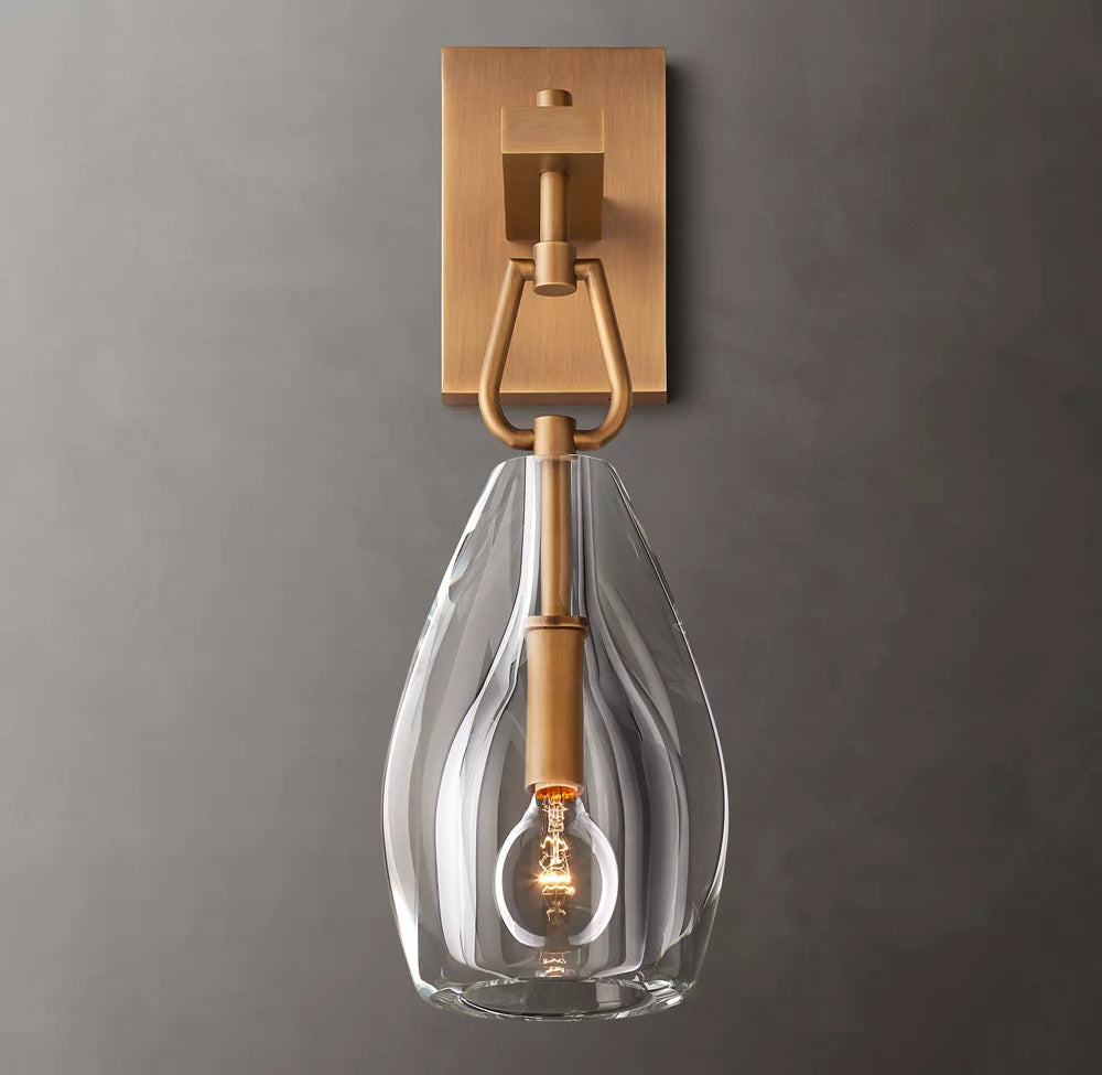Hand-Carved Crystal Flute Sconce
