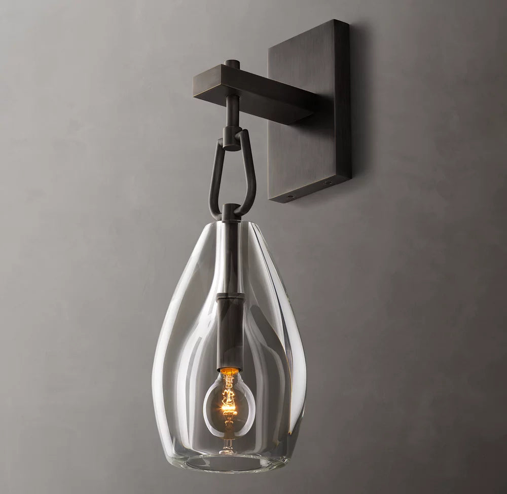 Hand-Carved Crystal Flute Sconce