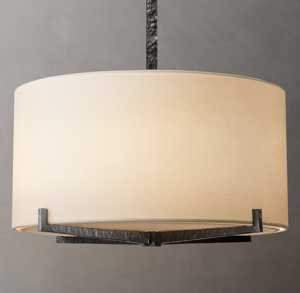 Hand-Forged Linen Drum Pendant
