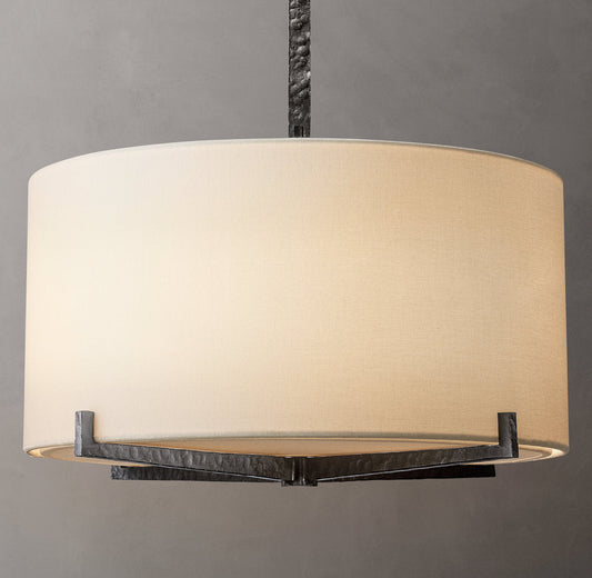 Hand-Forged Linen Drum Pendant