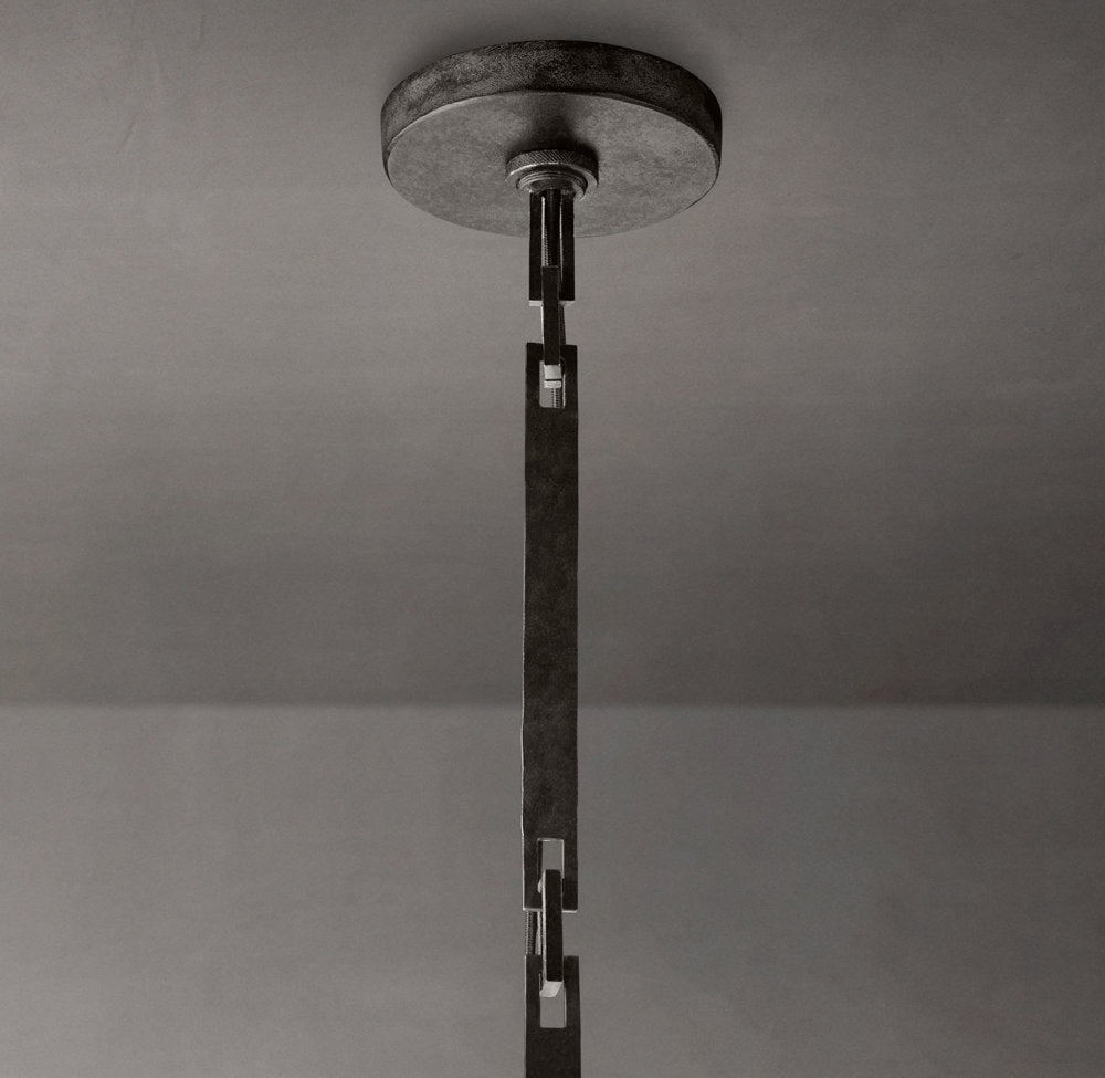 Hand-Forged Linen Drum Pendant