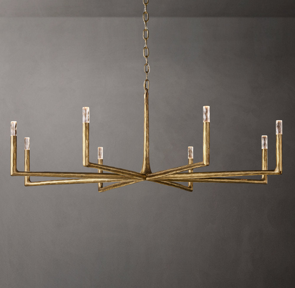 Hand-Hammered Glass Capsule Ring Chandelier