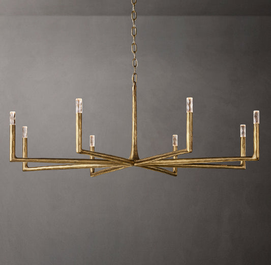 Hand-Hammered Glass Capsule Ring Chandelier