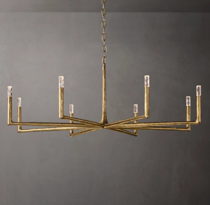 Hand-Hammered Glass Capsule Ring Chandelier