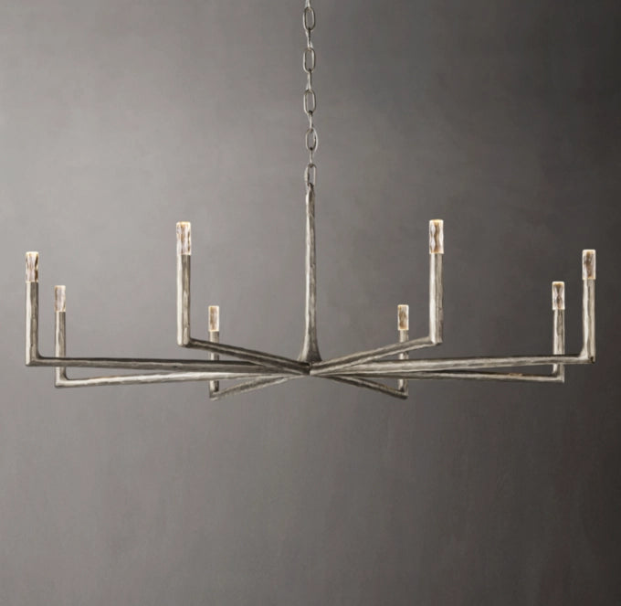 Hand-Hammered Glass Capsule Ring Chandelier